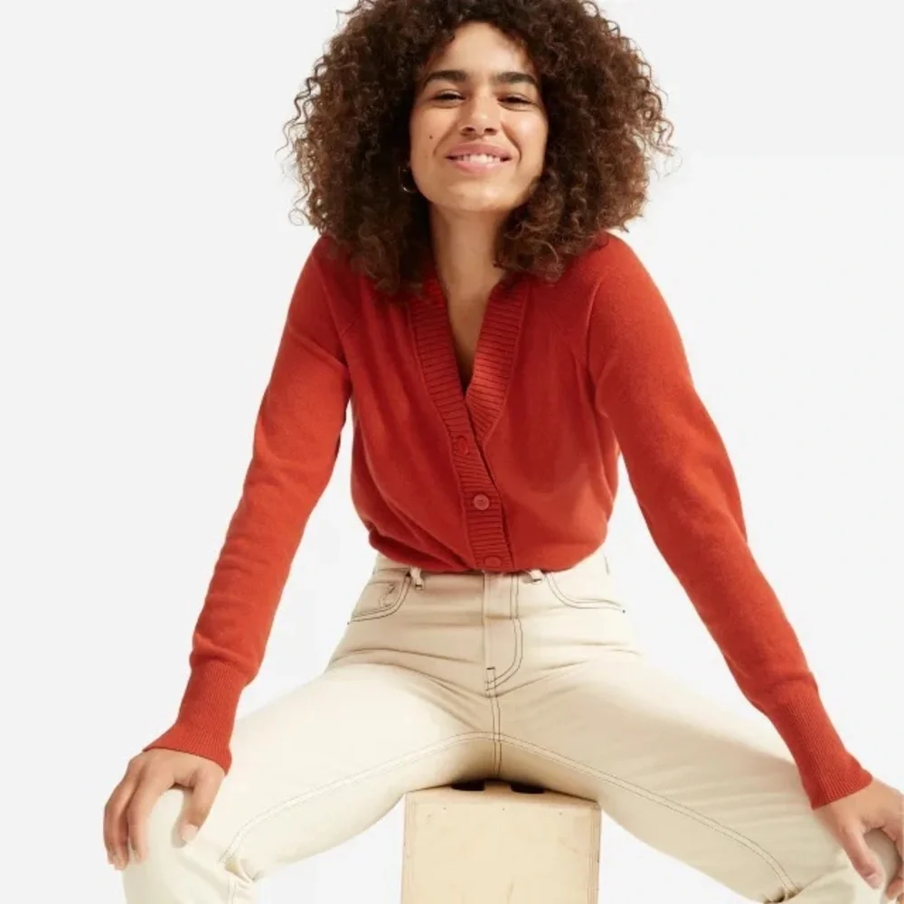 Everlane ReCashmere Varsity Cardigan Red XS ~ Cashmere